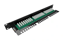 SOLARIX 24000030 SX24L-5E-UTP-BK-N 19" patch panel 24 x RJ45 CAT5E UTP s vyvazovací lištou 1U