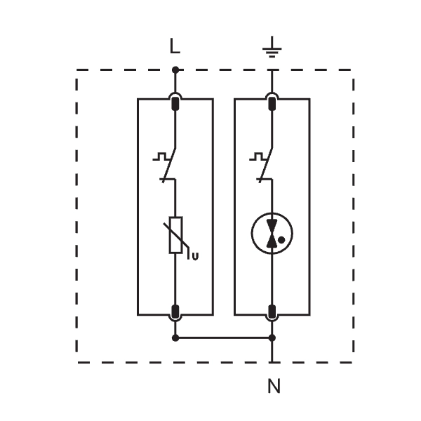 Tracon ESPD1+2-12.5-1+1P Svodič přepětí AC, typ T1+T2odnímatelný modul Uc:275V; Iimp:12,5kA; In:20/40kA; Imax:50kA; Up:1,3kV; 1+1P