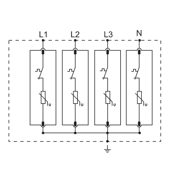 Tracon ESPD1+2-12.5-4P Svodič přepětí AC, typ T1+T2odnímatelný modul Uc:275V; Iimp:12,5kA; In:20kA; Imax:50kA; Up:1,3kV; 4P