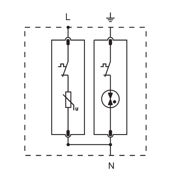 Tracon ESPD2-40-1+1P Svodič přepětí AC, typ T2 odnímatelný modul Uc:275/255V; In:20kA; Imax:40kA; Up:1,3/1,5kV; 1+1P