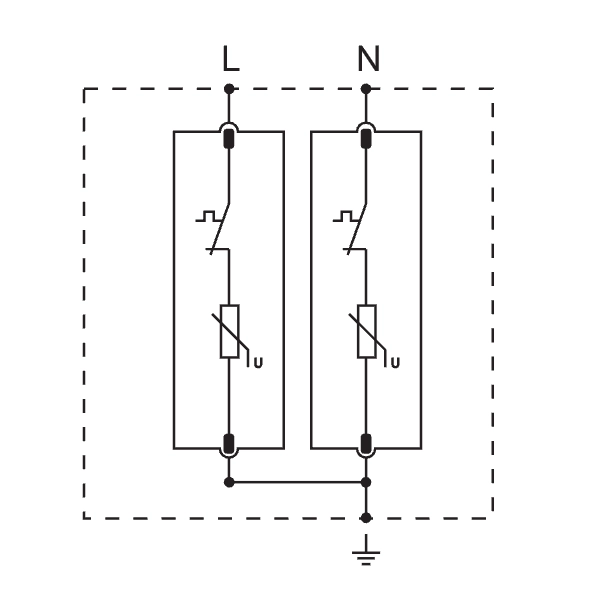 Tracon ESPD2-40-2P Svodič přepětí AC, typ T2 odnímatelný modul Uc:275V; In:20kA; Imax:40kA; Up:1,3kV; 2P