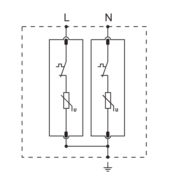 Tracon ESPD2-70-2P Svodič přepětí AC, typ T2 odnímatelný modul Uc:275V; In:40kA; Imax:70kA; Up:1,7kV; 2P