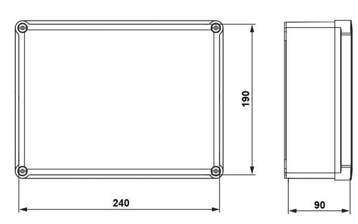Krabice S-BOX 516 SK, 240x190x90mm, IP66
