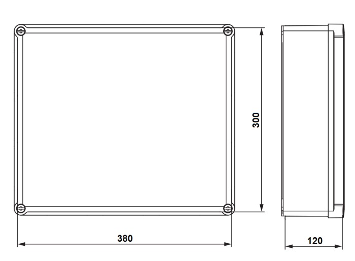 Krabice S-BOX 716 SK, 380x300x120mm, IP66