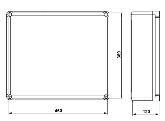 Krabice S-BOX 816 SK, 460x380x120mm, IP66