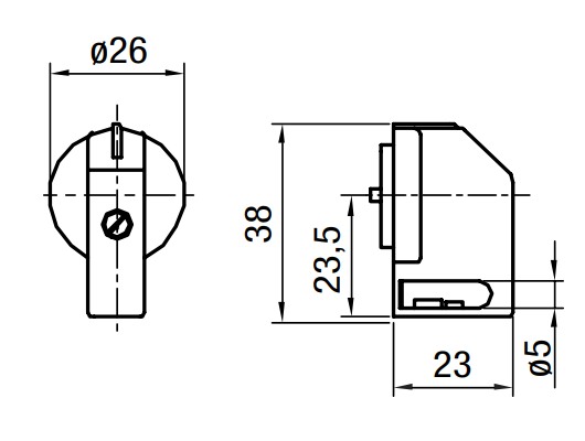 SEZ 1029001 Páčka pro spínače S6-40J a K16-32J, typ H, červená