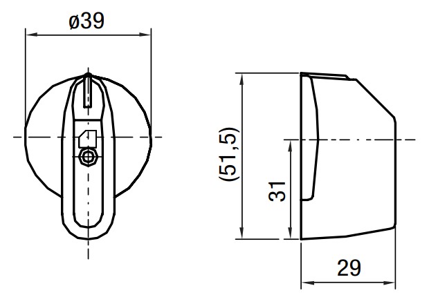 SEZ 1100871 Páčka pro spínače S6-40J a K16-32J, typ J, červená