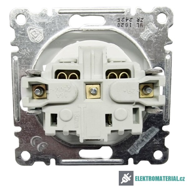 HAGER WL1040 Zásuvka 2P+E s clonkami - bílá