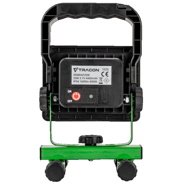 Tracon RSMDAF20W Přenosný akumulátorový LED reflektor, výstražné sv., USB