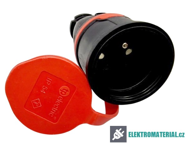 TP Electric 3101-325-0300 Pryžová spojovací zásuvka 1x16A / IP54