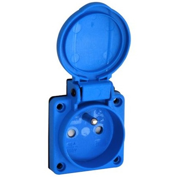 TP Electric 3101-326-0900 Vestavná zásuvka, 230 V, modrá 1x16A / IP54 šroubové svorky
