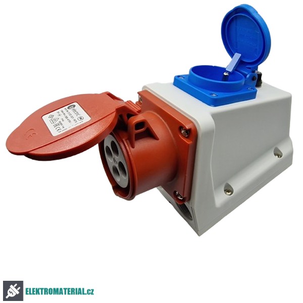 TP Electric 3122-605-16FR Kombinovaná zásuvka s pojistkou, francouzská 4x16A / IP44