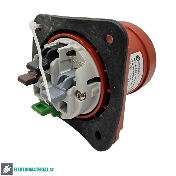 TP Electric 3026-319-1670 Vestavná přívodka rovná, kompaktní příruba 70x70, Quick Connect 4x32A / IP44