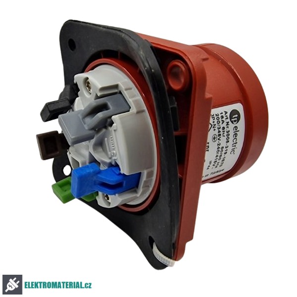 TP Electric 3005-319-1670 Vestavná přívodka rovná, kompaktní příruba 70x70, Quick Connect 5x16A / IP44