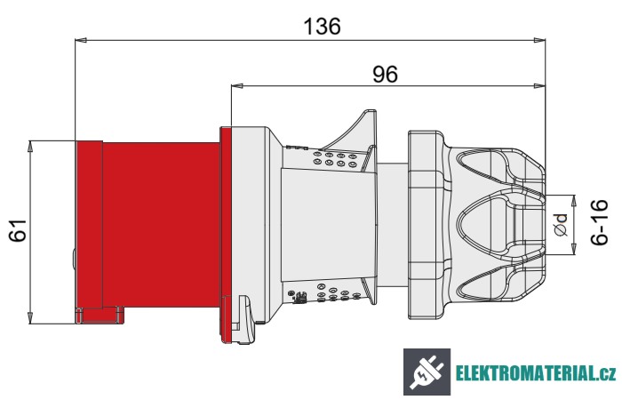 TP Electric 3005-301-1601 Spojovací vidlice, Quick Connect 5x16A / IP44
