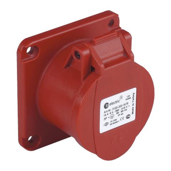 TP Electric 3007-321-1670 Vestavná zásuvka, rovná, kompaktní příruba 70x70, Quick Connect 5x32A / IP44