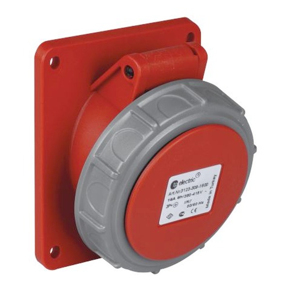 TP Electric 3008-309-1600 Vestavná zásuvka, úhlová, Quick Connect 5x32A / IP67