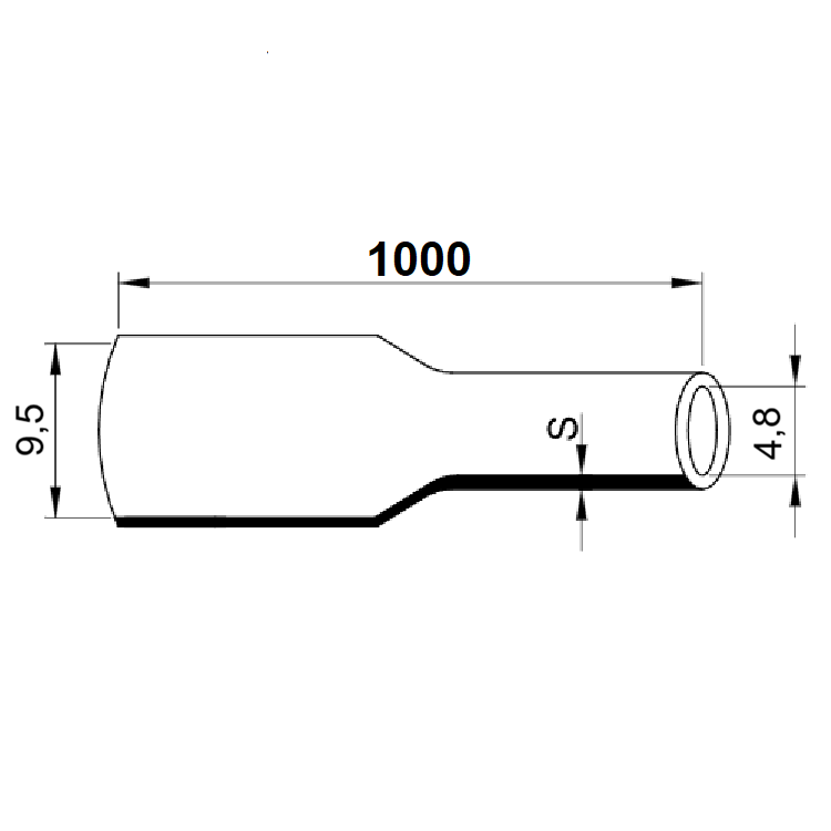 Tracon ZS095B Smršťovací bužírka Polyetylen 9,5/4,8 mm, hnědá, délka 1m