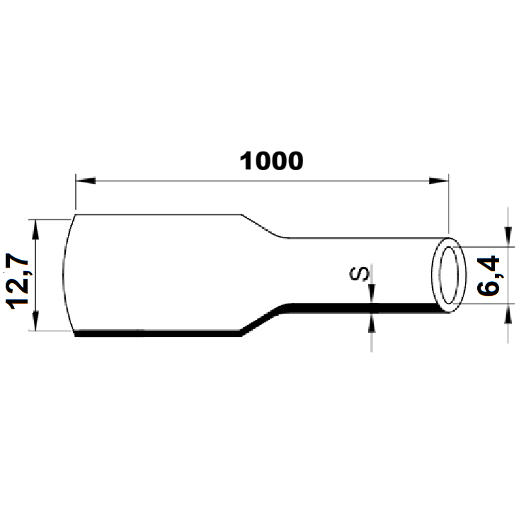 Tracon ZS127B Smršťovací bužírka Polyetylen 12,7/6,4 mm, hnědá, délka 1m