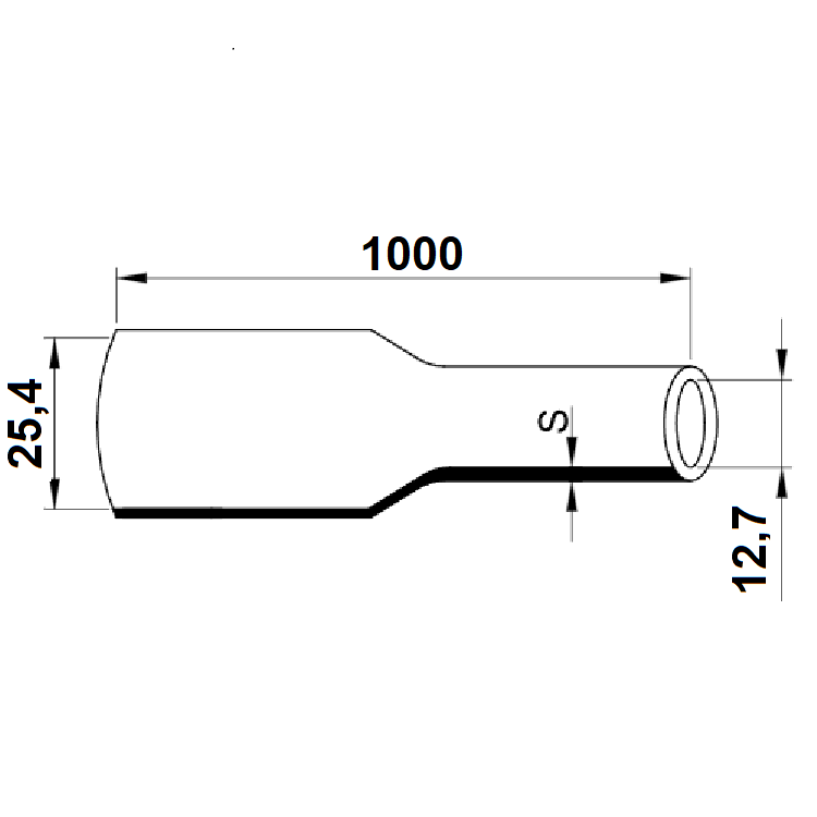 Tracon ZS254K Smršťovací bužírka Polyetylen 25,4/12,7 mm, světle modrá, délka 1m