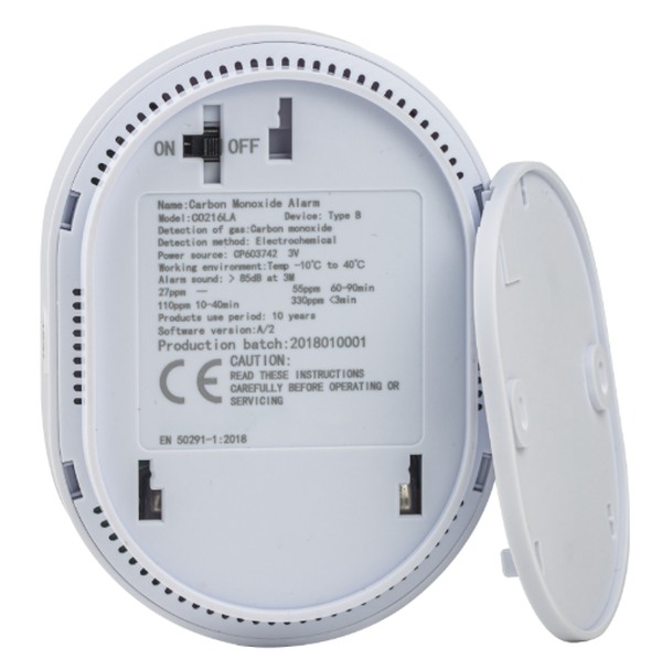 Tracon CO216LA Detektor oxidu uhelnatého (CO) 3 VDC, 2,4 Ah, >85 dB