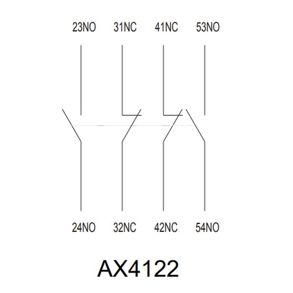 Noark 101281 AX4122 Čelní pomocné kontakty pro Ex9CS,2 zapínací,2 vypínací