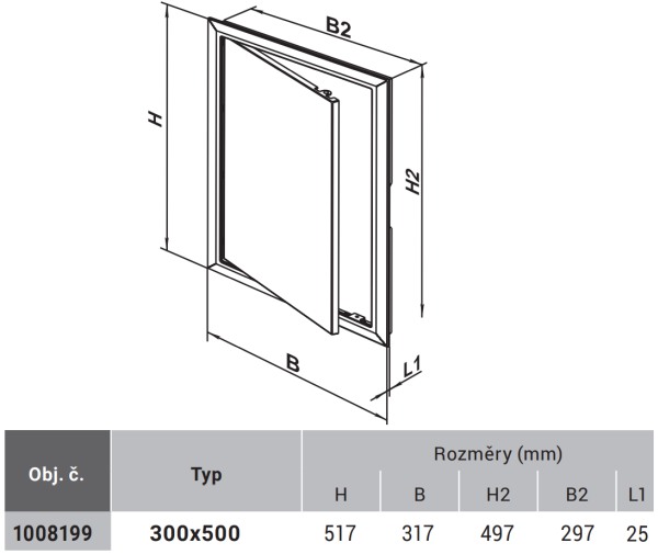 ELEMAN 1008199 VENTS D 300x500 plastová revizní dvířka