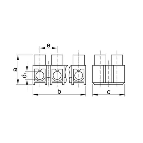Tracon SF10A-H Svorkovnice 12 článkové, profil 'H', černé 6mm2, 450VAC, 40A, PP