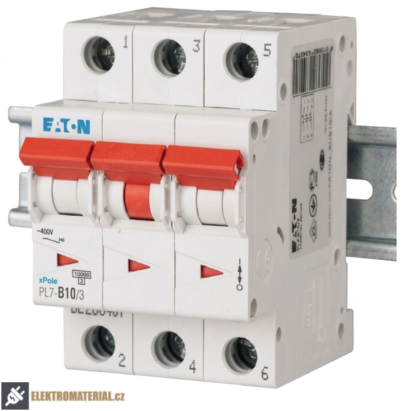 Třífázový jistič Eaton 263387 PL7-B10/3 na DIN lištu