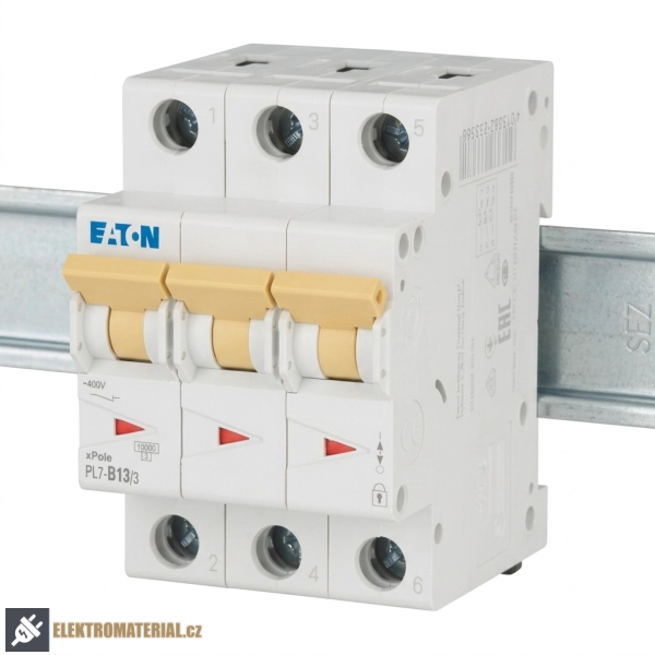 Třífázový jistič Eaton 263388 PL7-B13/3 na DIN lištu