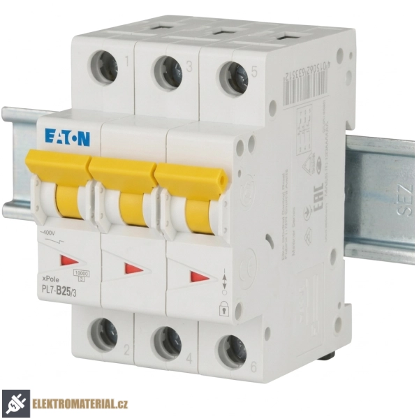 Třífázový jistič Eaton 263391 PL7-B25/3 na DIN lištu
