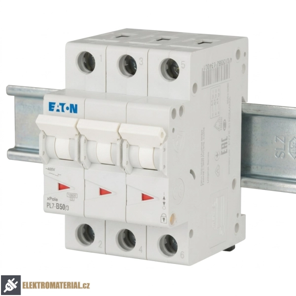 Třífázový jistič Eaton 263400 PL7-B50/3 na DIN lištu