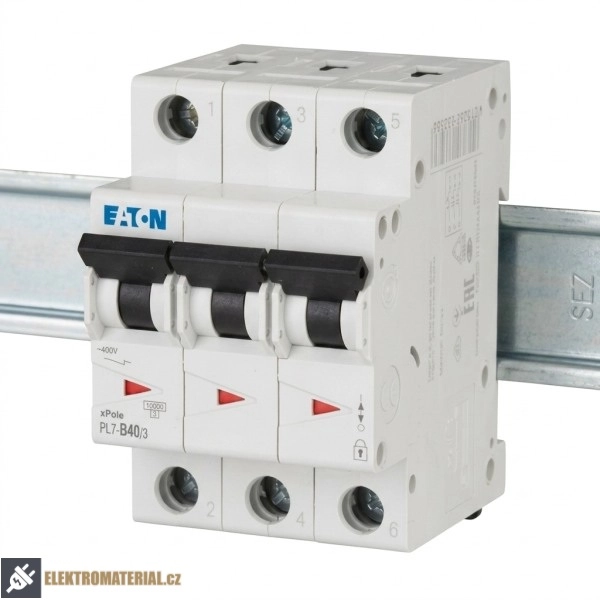 Třífázový jistič Eaton 263393 PL7-B40/3 na DIN lištu