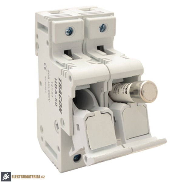 Tracon HBA-2P-50 Pojistkový odpínač k válcové pojistce 50A, 14x51mm; Un=230V/400V
