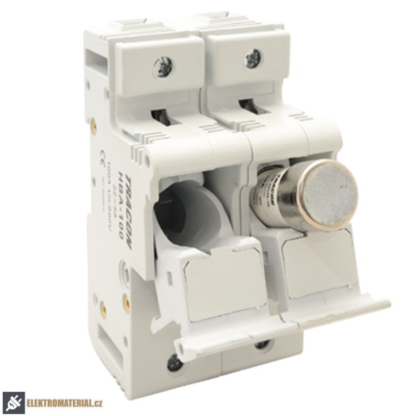 Tracon HBA-2P-100 Pojistkový odpínač k válcové pojistce 100A; 22x58mm; Un=230V/400V