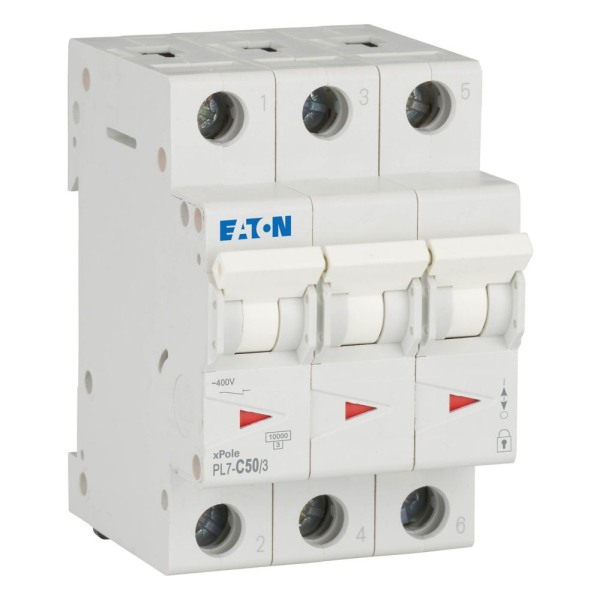 Třífázový jistič Eaton 263414 PL7-C50/3 na DIN lištu