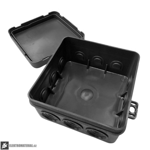 Krabice Tracon PDF75X75 rozbočovací, s naklapávacím víčkem, 75x75x40 mm, vnější úchyty pro montáž na povrch, IP 54