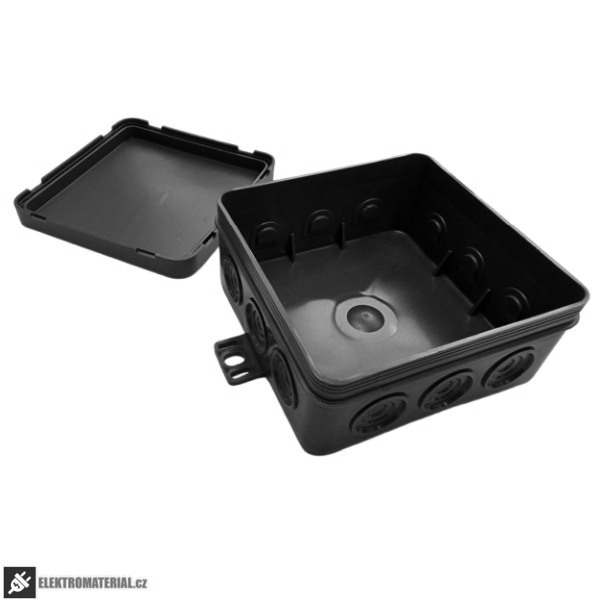 Krabice Tracon PDF85X85 rozbočovací, s naklapávacím víčkem, 85x85x37 mm, vnější úchyty pro montáž na povrch, IP 54