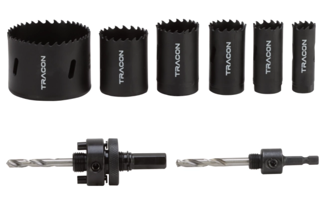 Tracon HSSET Sada korunkových vrtáků (dřevo, sádrokarton) 19, 25, 30, 35, 40, 68 mm