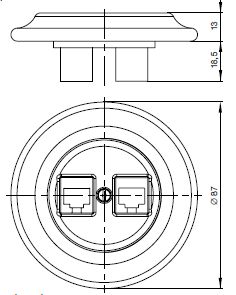 ABB Decento kryt datové zásuvky bílá-porcelán 5014K-C01018