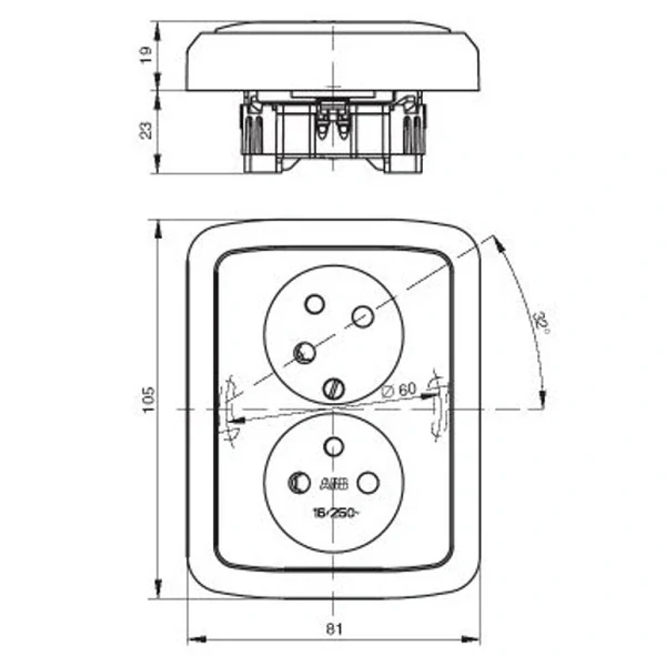 Dvojzásuvka ABB Tango 5513A-C02357 H hnědá