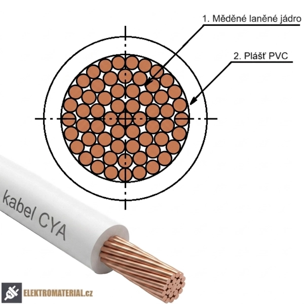 Vodič H05V-K 0,75 bílá (CYA 0,75) balení 100 m