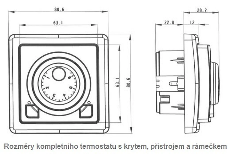 Kryt termostatu Swing ABB 3292G-A10101 C1 univerzální s otočným nastavením teploty krémový