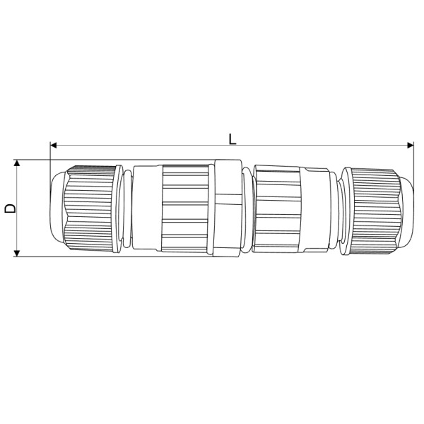 Spojka kabelů s průchodkami Tracon CST15B 0,5-1,5 mm2, IP68, PA6.6, 3P, 450VAC, 16A