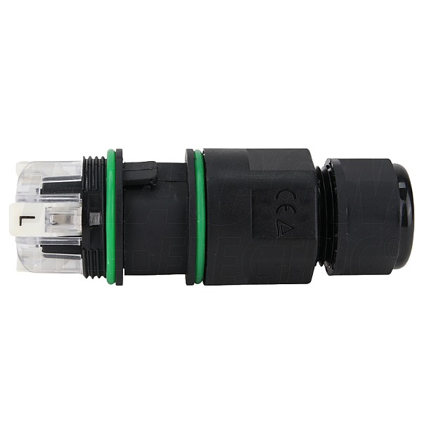 Spojka kabelů s průchodkami Tracon CST25F, srychlospojkami 3×1-3×2.5 mm2, IP68, PA6.6, 3P, 250VAC, 16A
