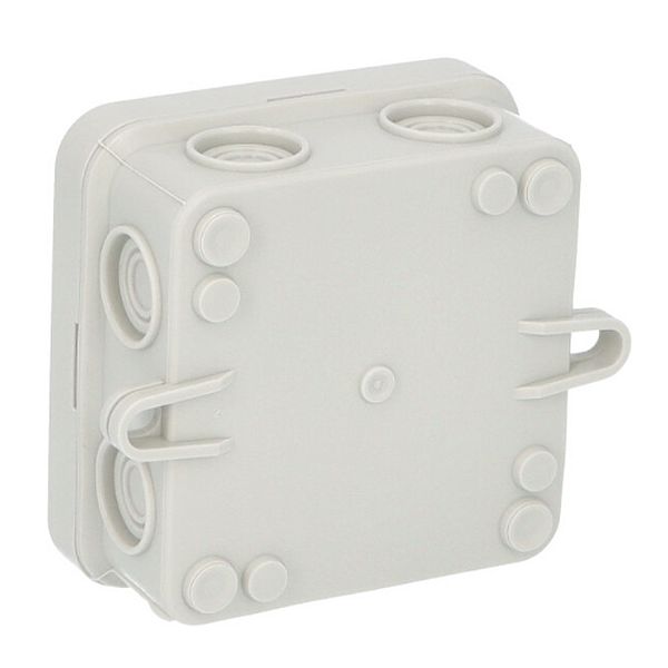 Krabice Famatel 5001 K8 IP55 rozbočovací, s naklapávacím víčkem, 75x75x36 mm, vnější úchyty pro montáž na povrch 