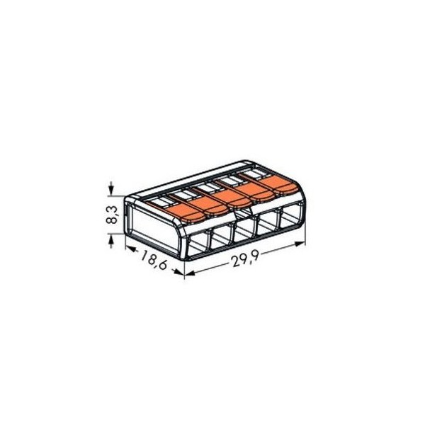 Svorka WAGO 221-415 5 x 4 s páčkou