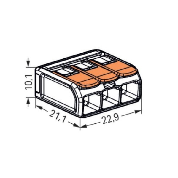 Svorka WAGO 221-613 3 x 6 s páčkou