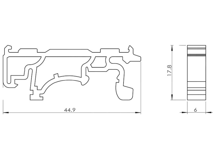 Tracon OVOTT-A1 Adaptér k pruž. krab.svorkám pro montáž na DIN lištu PC