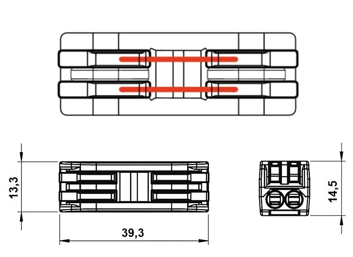 Tracon OVOTT22 Krabicová svorka  spojka s páčkou pružinová průsvitná 0,5-4mm2, 32A, 400VAC 2P